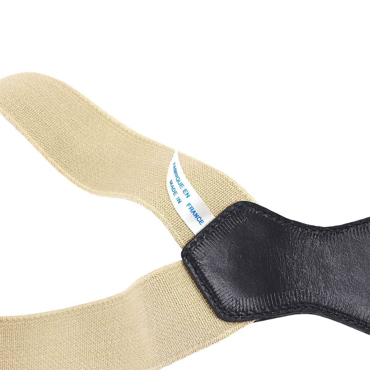 Suspender Canvas Leather Beige Black Logos Accessory Vintage