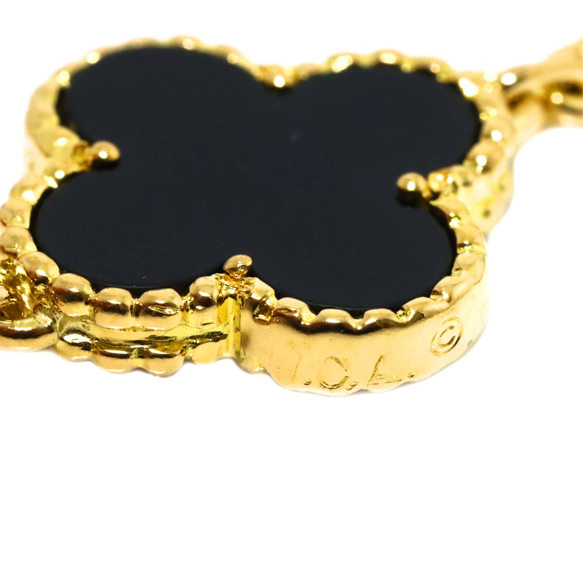 Vintage Alhambra Onyx 20P Necklace 18K YG 750