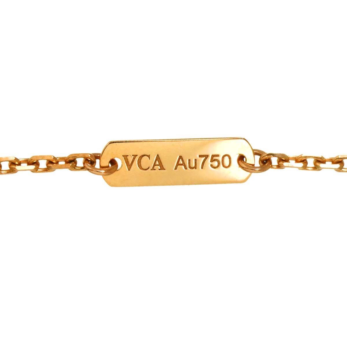 Vintage Alhambra Pink MOP Diamond Necklace 18K PG 750