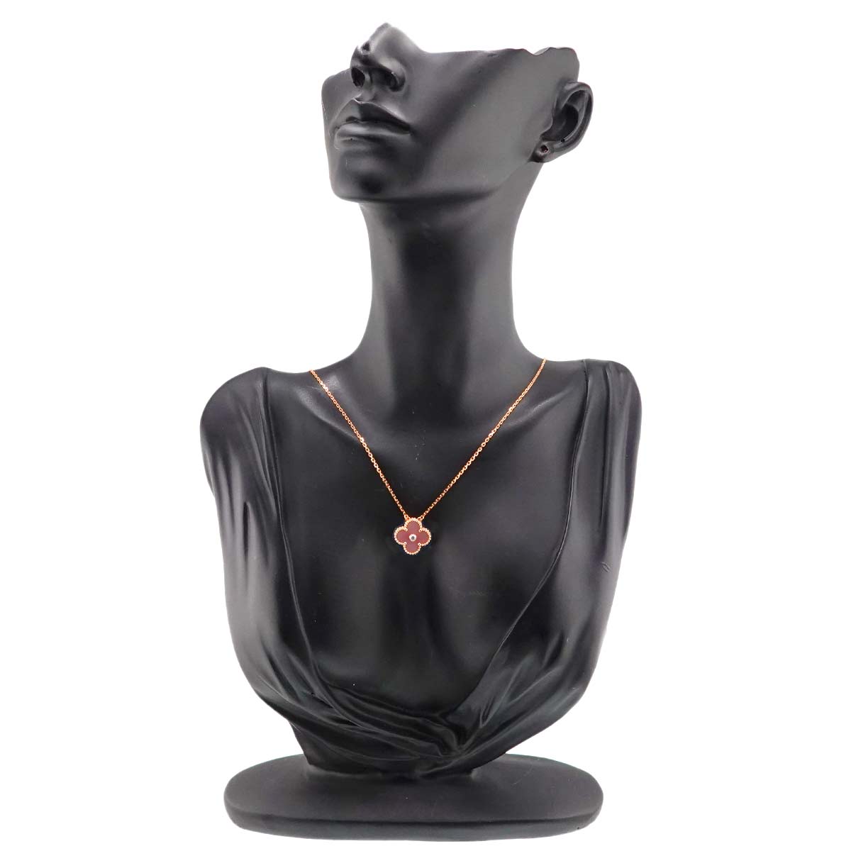 Vintage Alhambra Pink MOP Diamond Necklace 18K PG 750