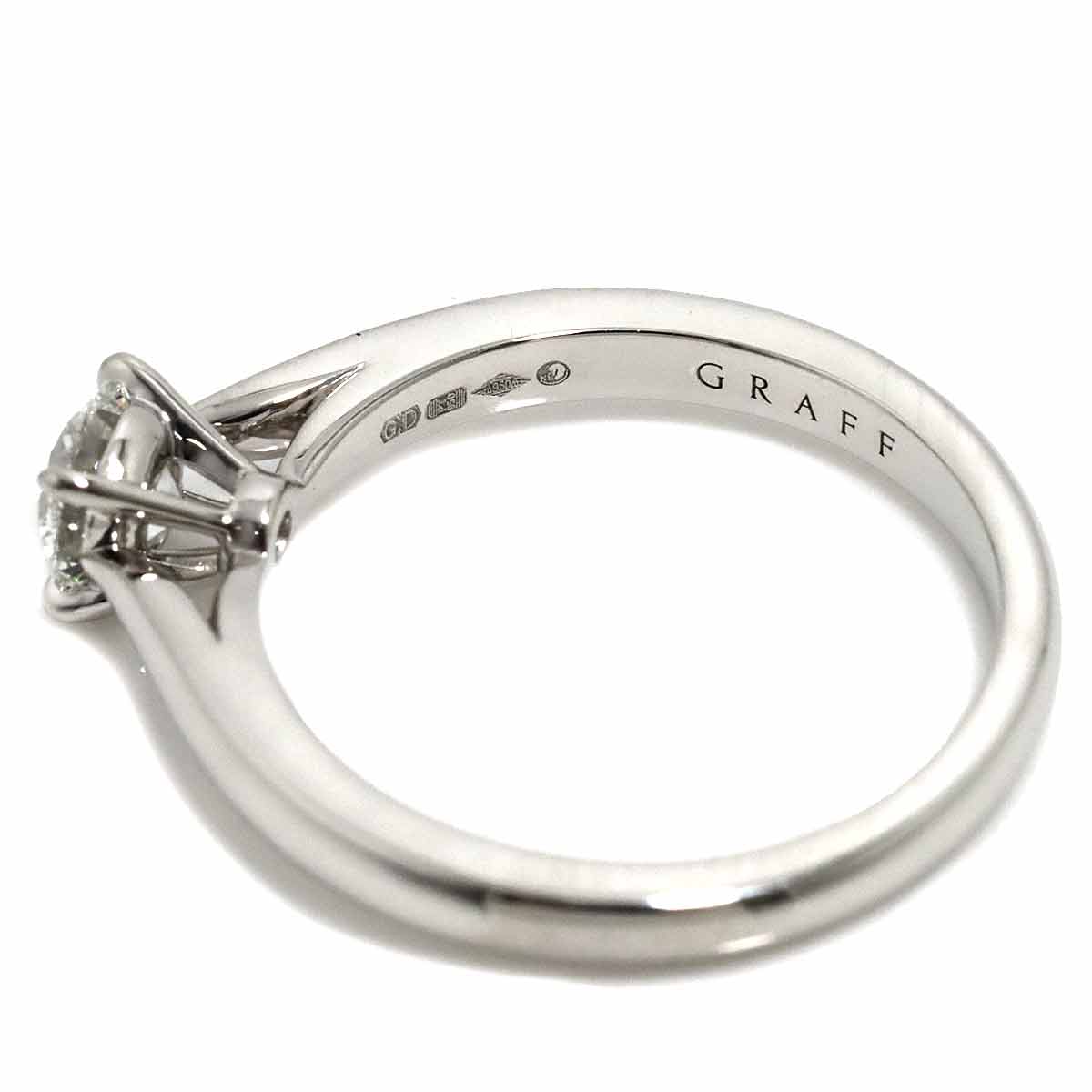 Diamond 0.42ct F/VS2/3EX Ring Pt Platinum Size5-5.25(US)