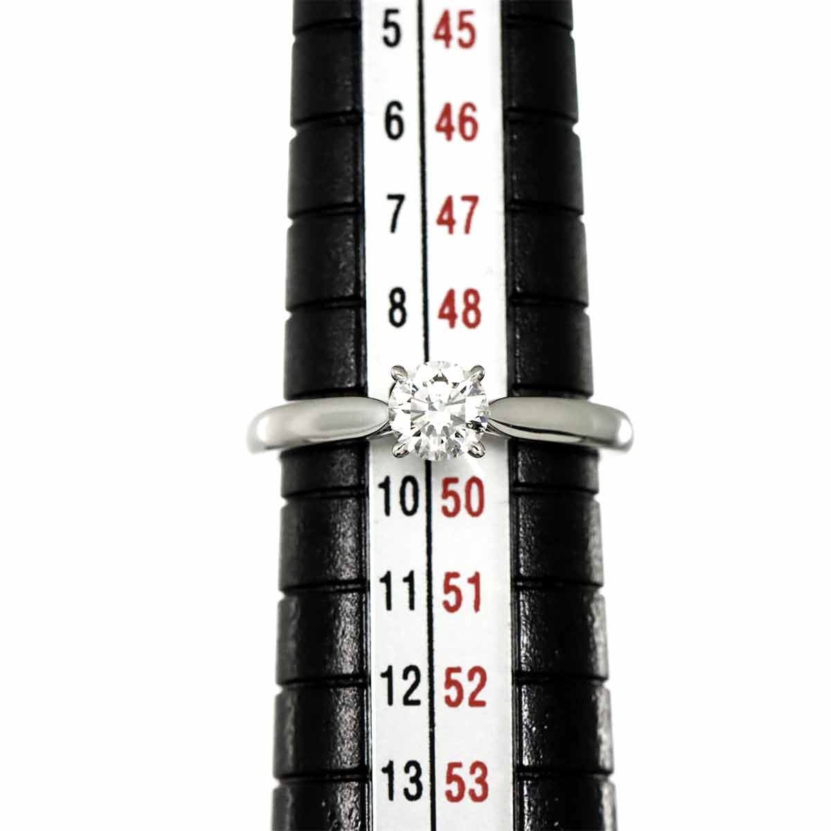 Diamond 0.42ct F/VS2/3EX Ring Pt Platinum Size5-5.25(US)