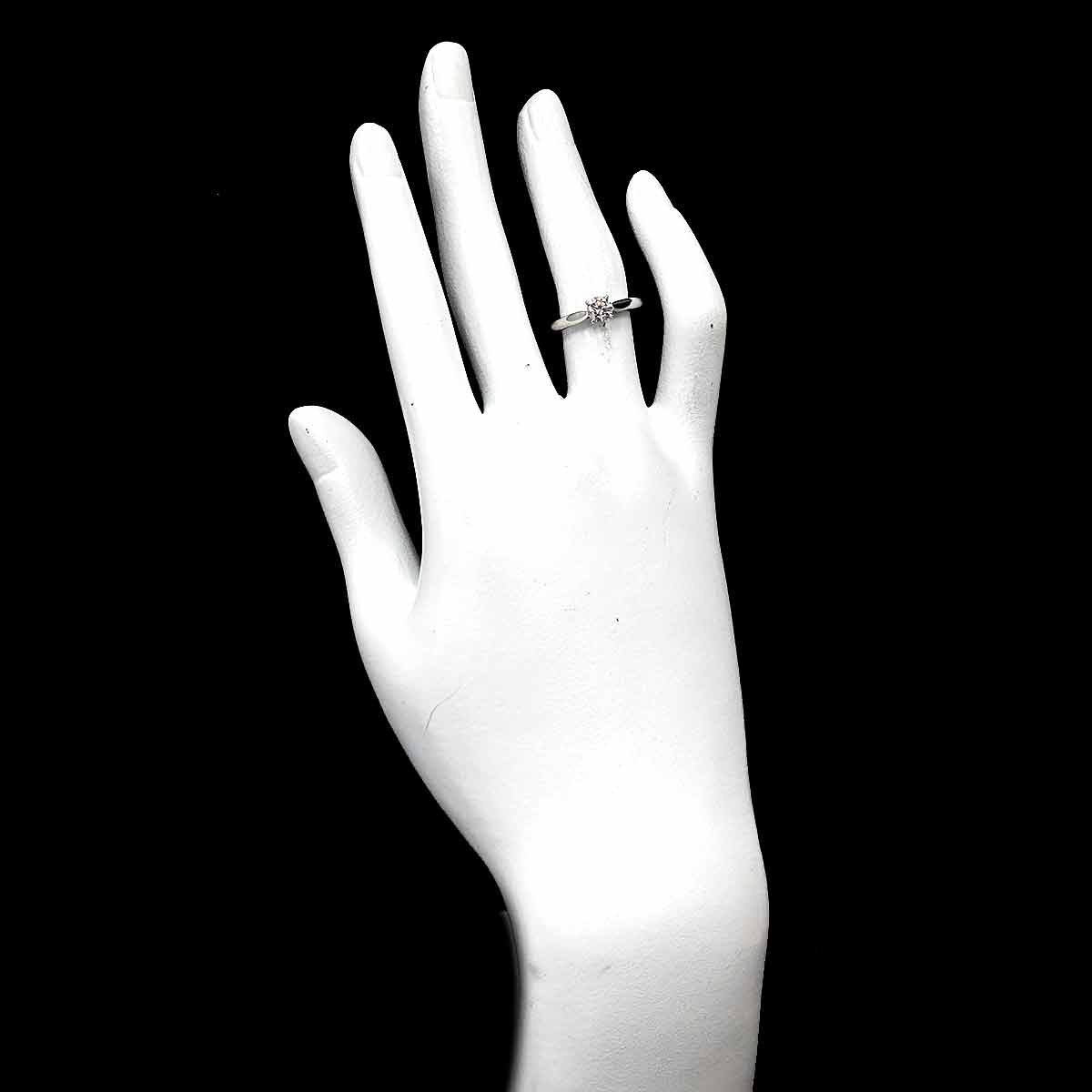 Diamond 0.42ct F/VS2/3EX Ring Pt Platinum Size5-5.25(US)