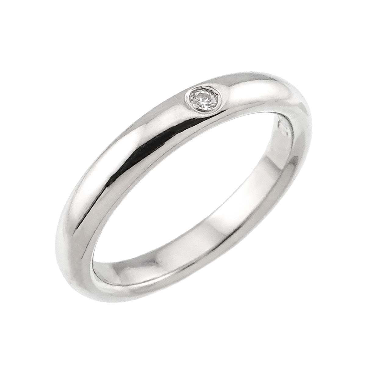 Stacking Band Ring Diamond 1P Platinum Size4(US)