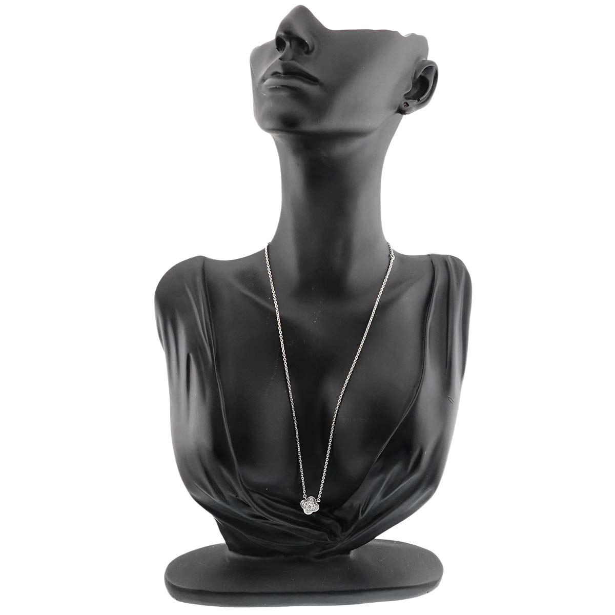 Pure Alhambra Diamond Necklace 18K White Gold 750