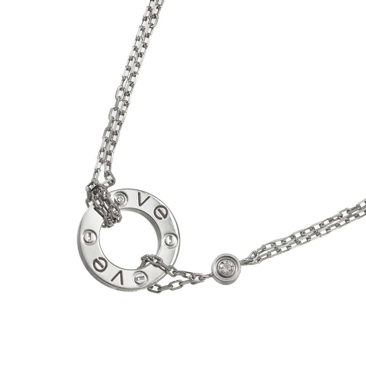 Love Diamond Necklace 18K WG White Gold 750