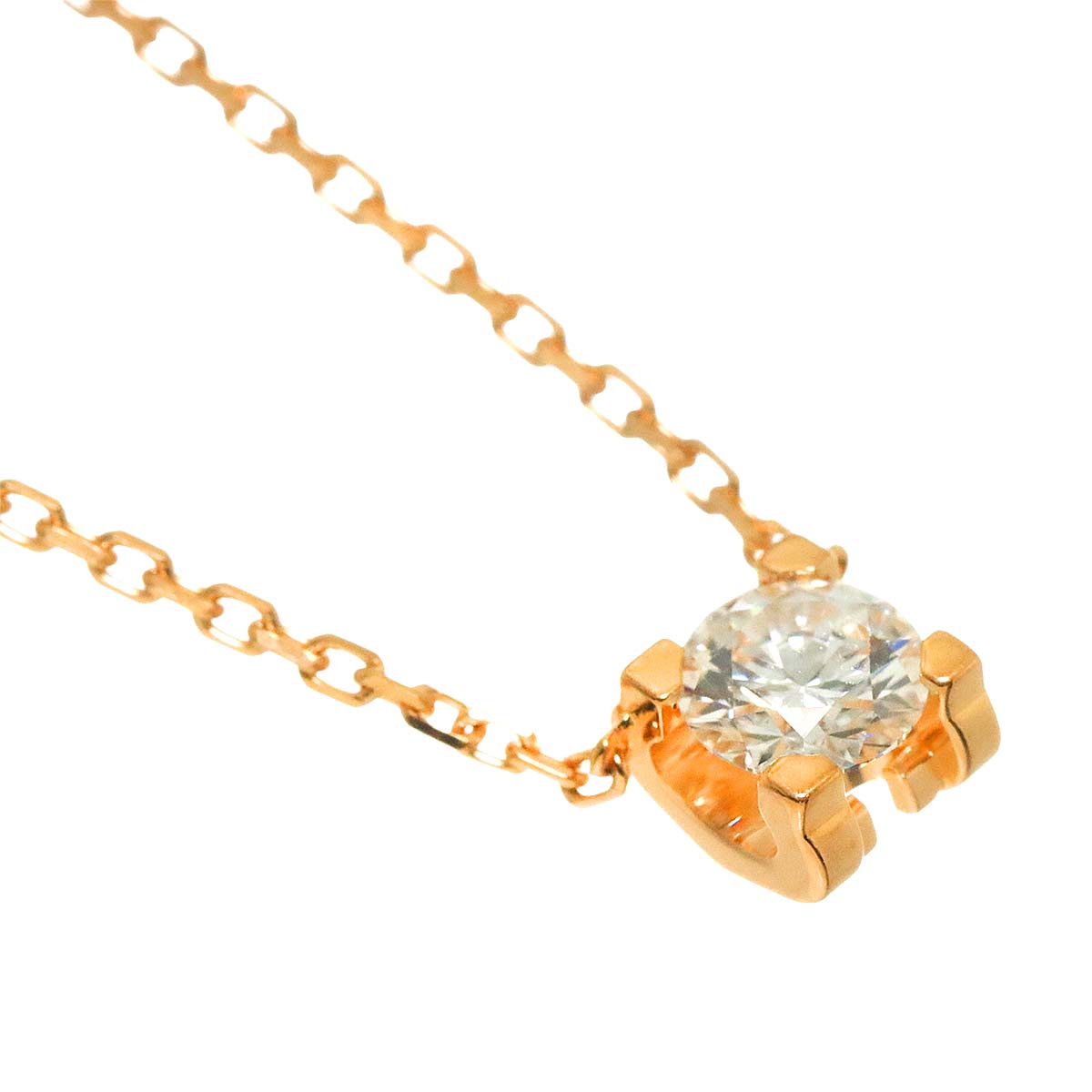 C De Diamond 0.22ct D/IF/3EX Necklace 18K Pink Gold 750