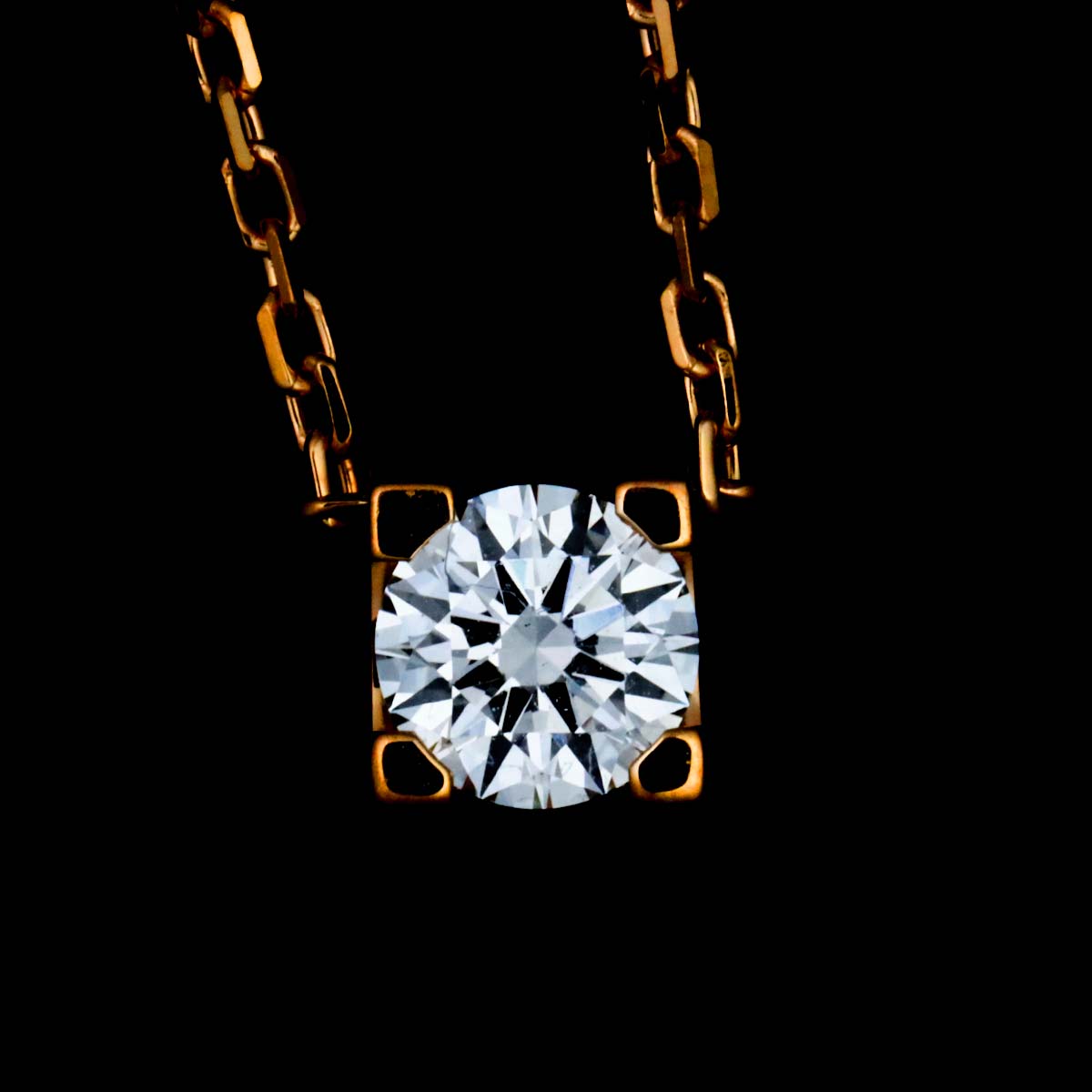C De Diamond 0.22ct D/IF/3EX Necklace 18K Pink Gold 750