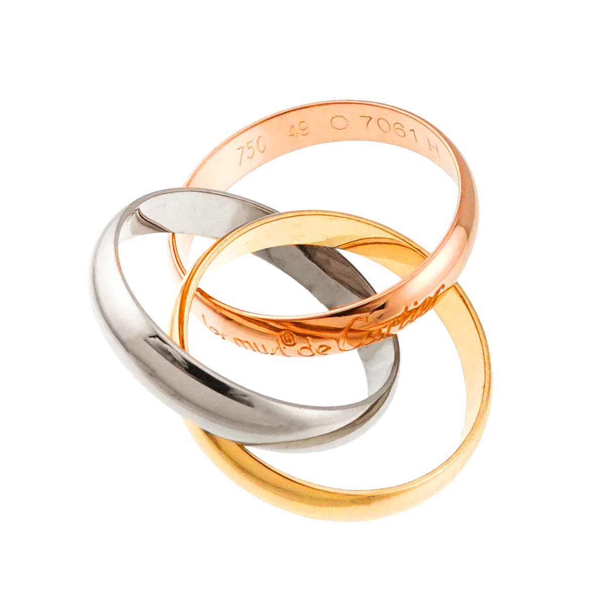 Trinity Ring MM 18K YG WG PG 750 Size49 4.75-5(US)