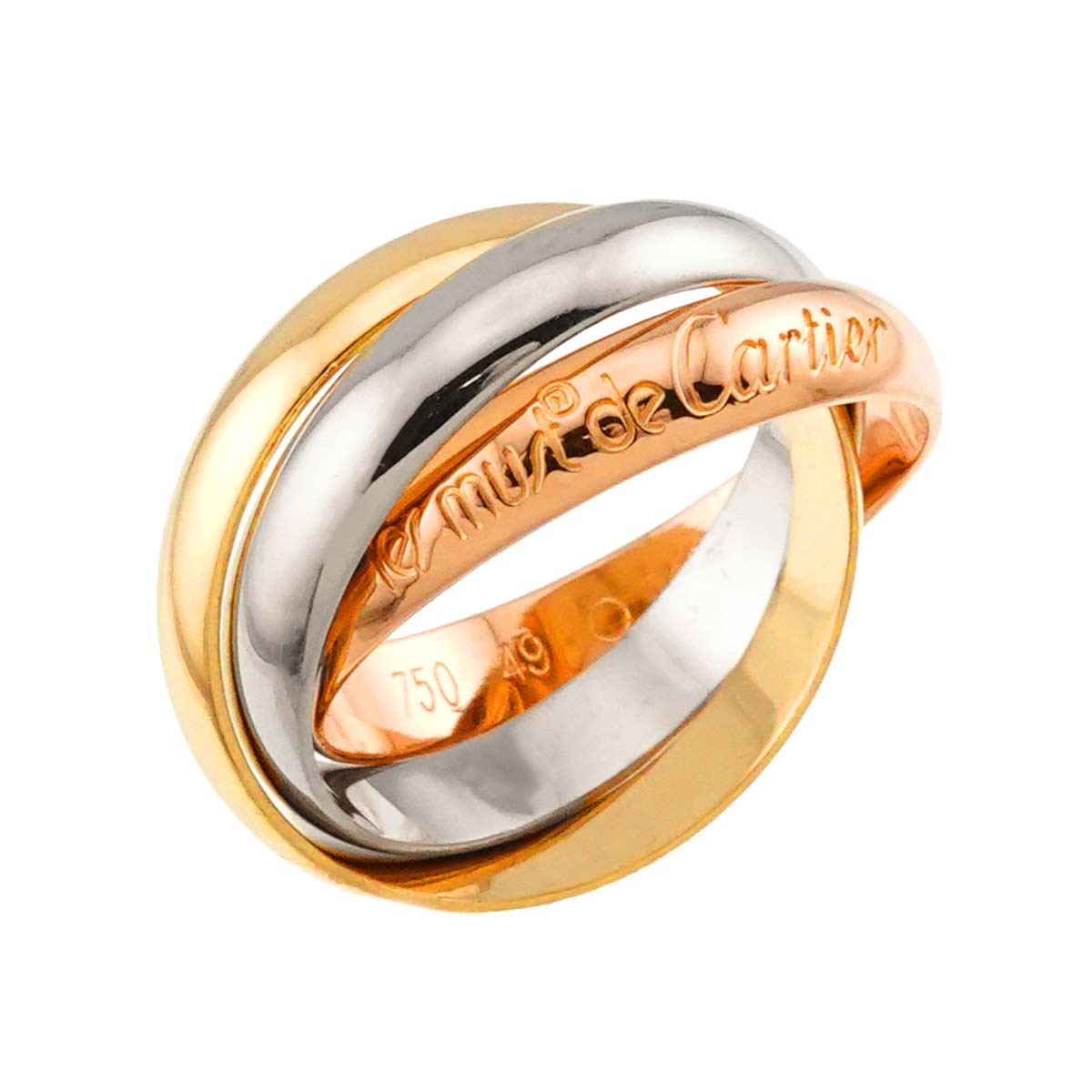 Trinity Ring MM 18K YG WG PG 750 Size49 4.75-5(US)
