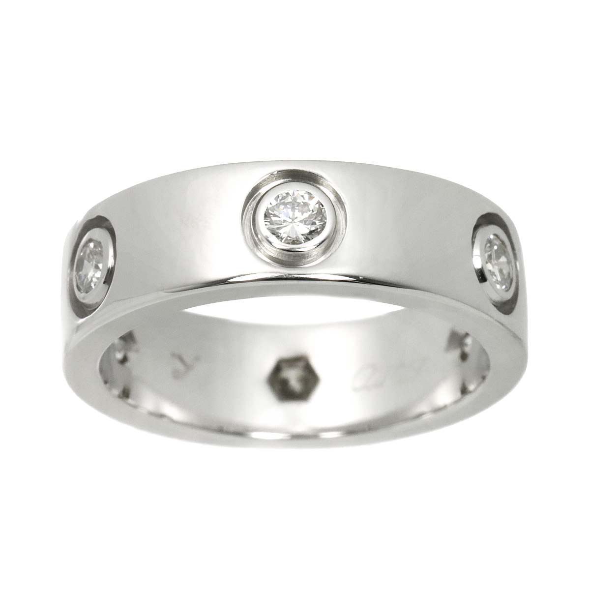 Love Ring Diamond 6P 18K White Gold 750 size49 4.5-4.75(US)