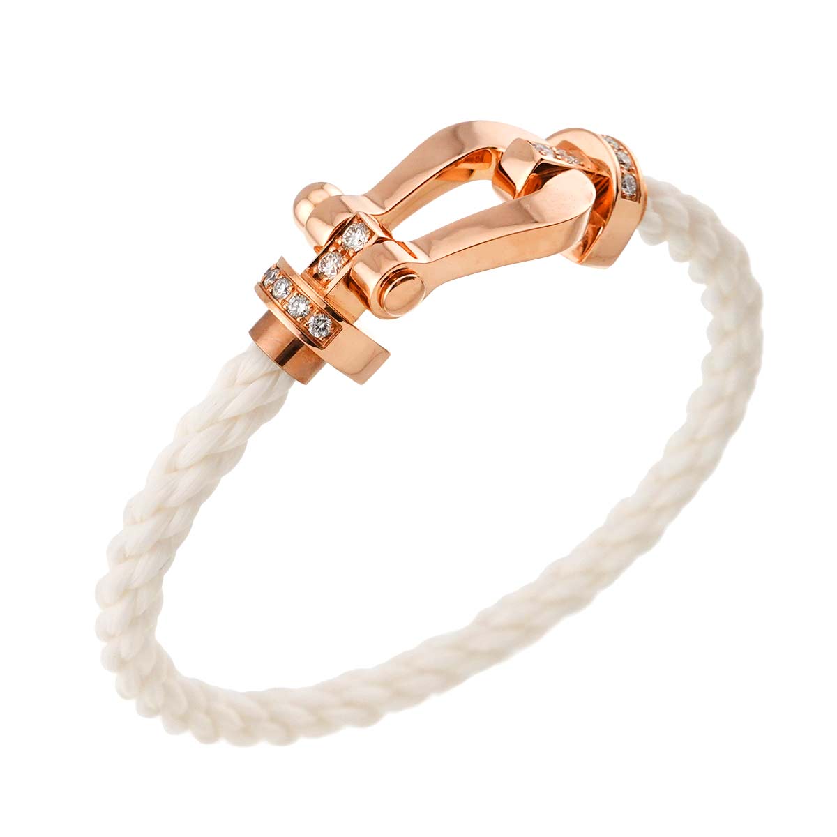 Force 10 LM Half Diamond Bracelet 18K PG 750 Steel size14