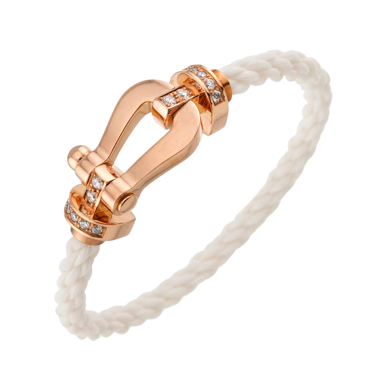 Force 10 LM Half Diamond Bracelet 18K PG 750 Steel size14