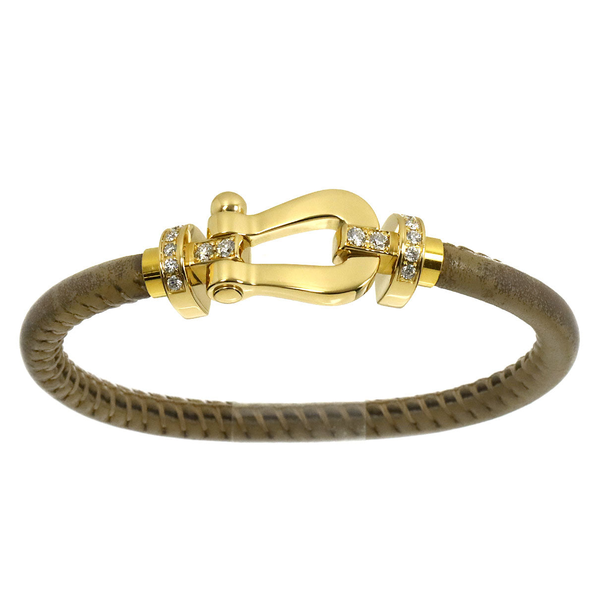 Force 10 Half Diamond Bracelet LM 18K YG 750 Steel Size14