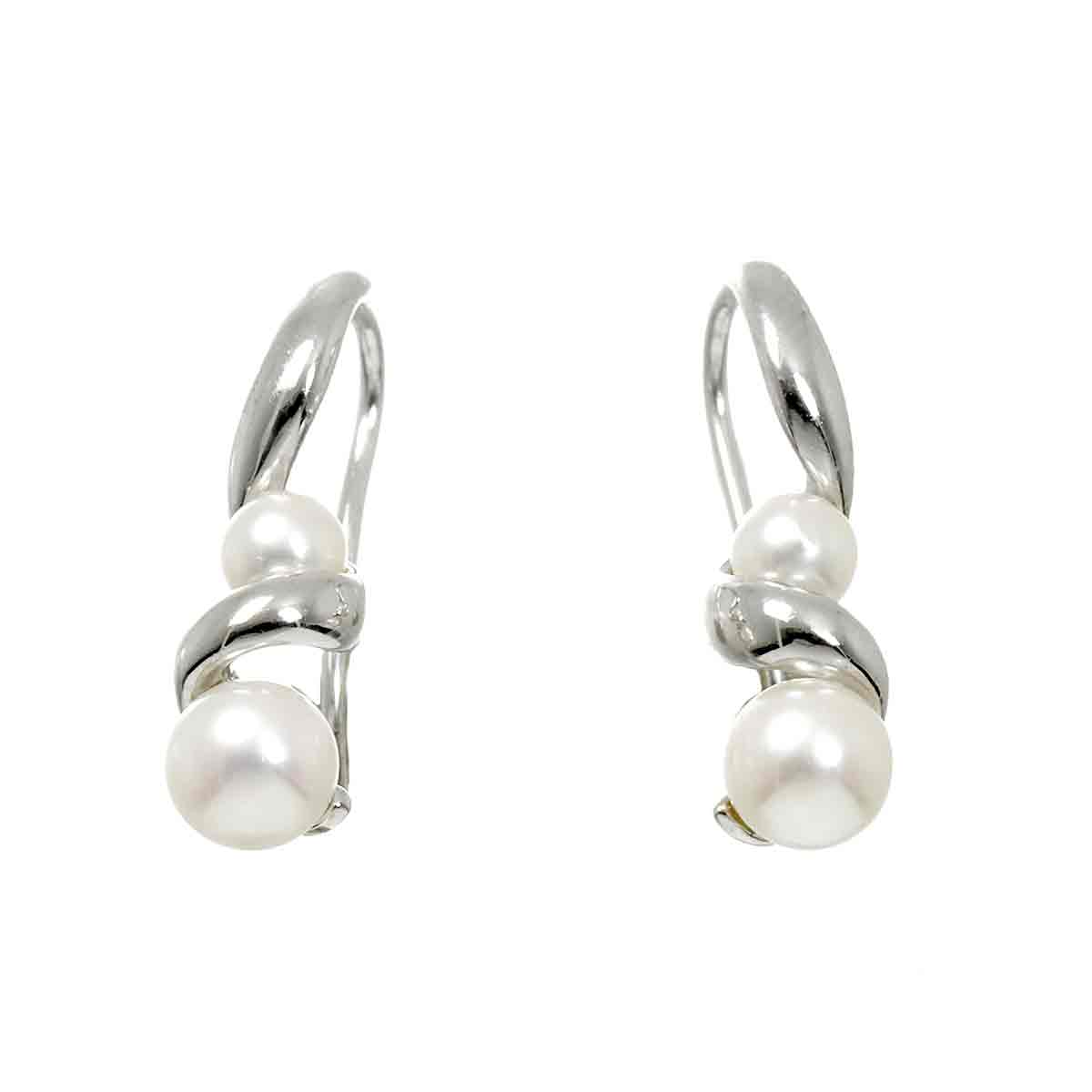 Akoya Pearl 4.7-3.5mm Earrings Pierced 18K WG 750