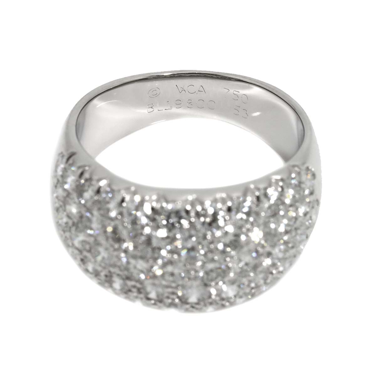 Pave Diamond Ring 18K WG 750 size6-6.25(US)