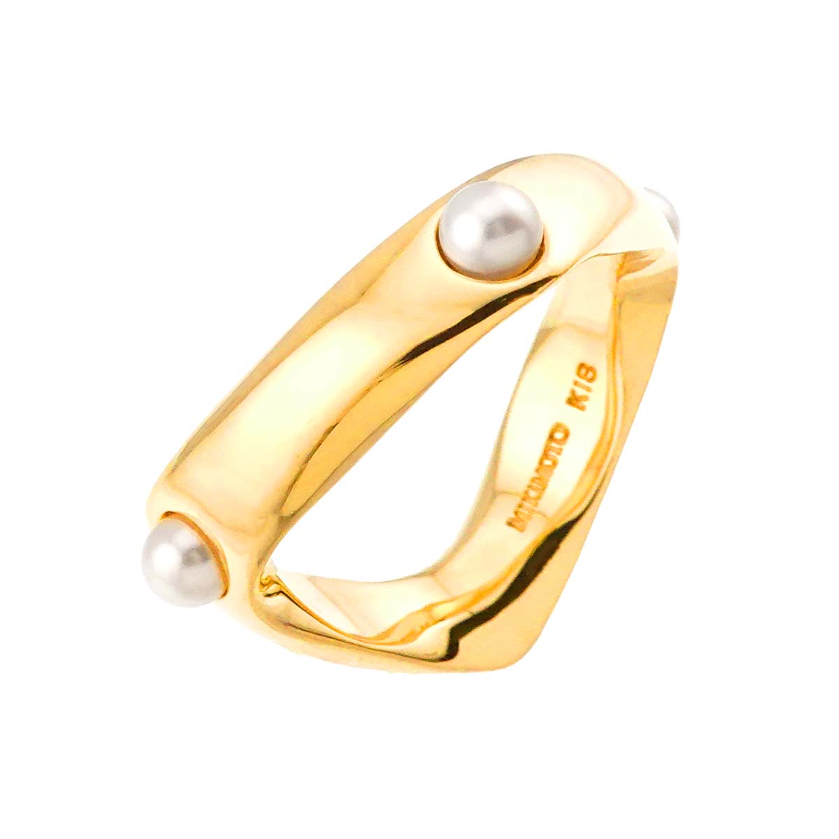 MIKIMOTO Baby Pearl 3.1mm Ring 18K YG 750 Size4.5-4.75(US)