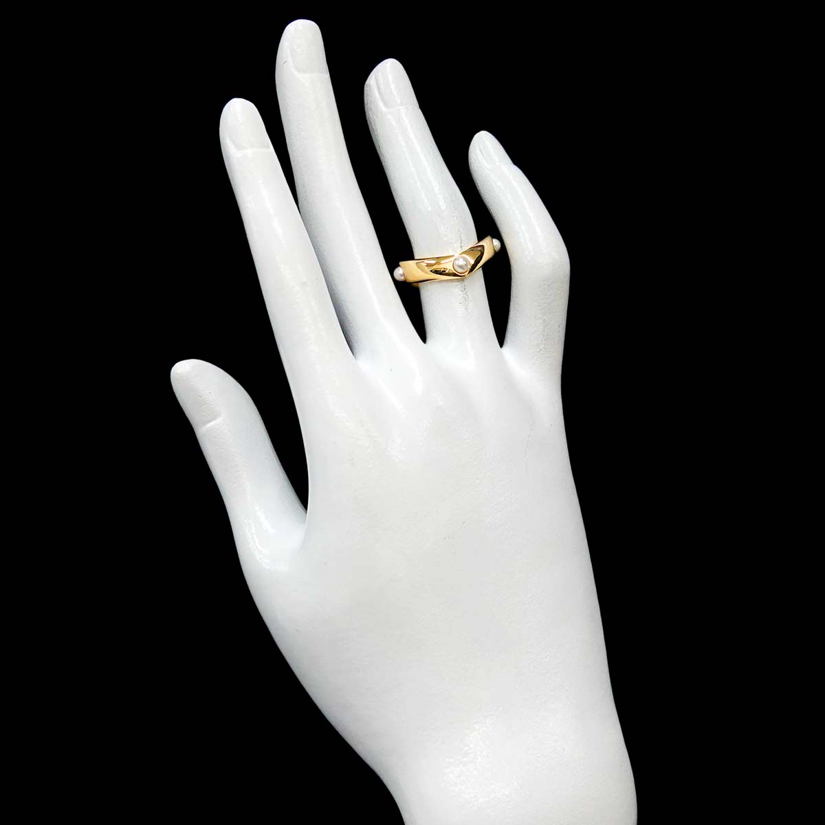 MIKIMOTO Baby Pearl 3.1mm Ring 18K YG 750 Size4.5-4.75(US)