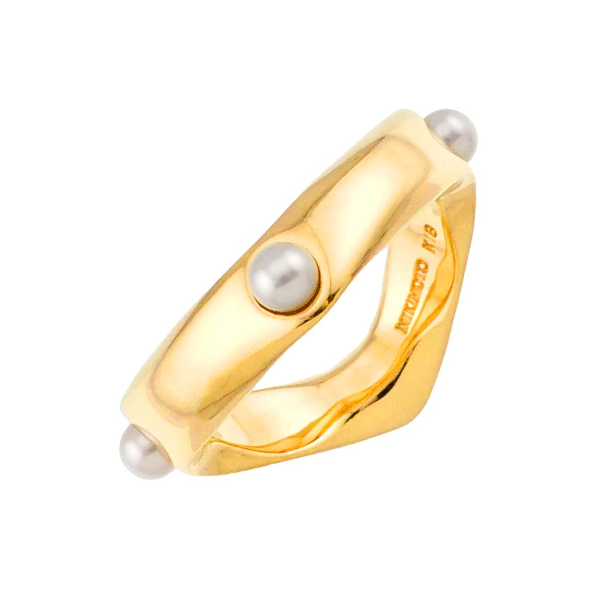 MIKIMOTO Baby Pearl 3.1mm Ring 18K YG 750 Size4.5-4.75(US)