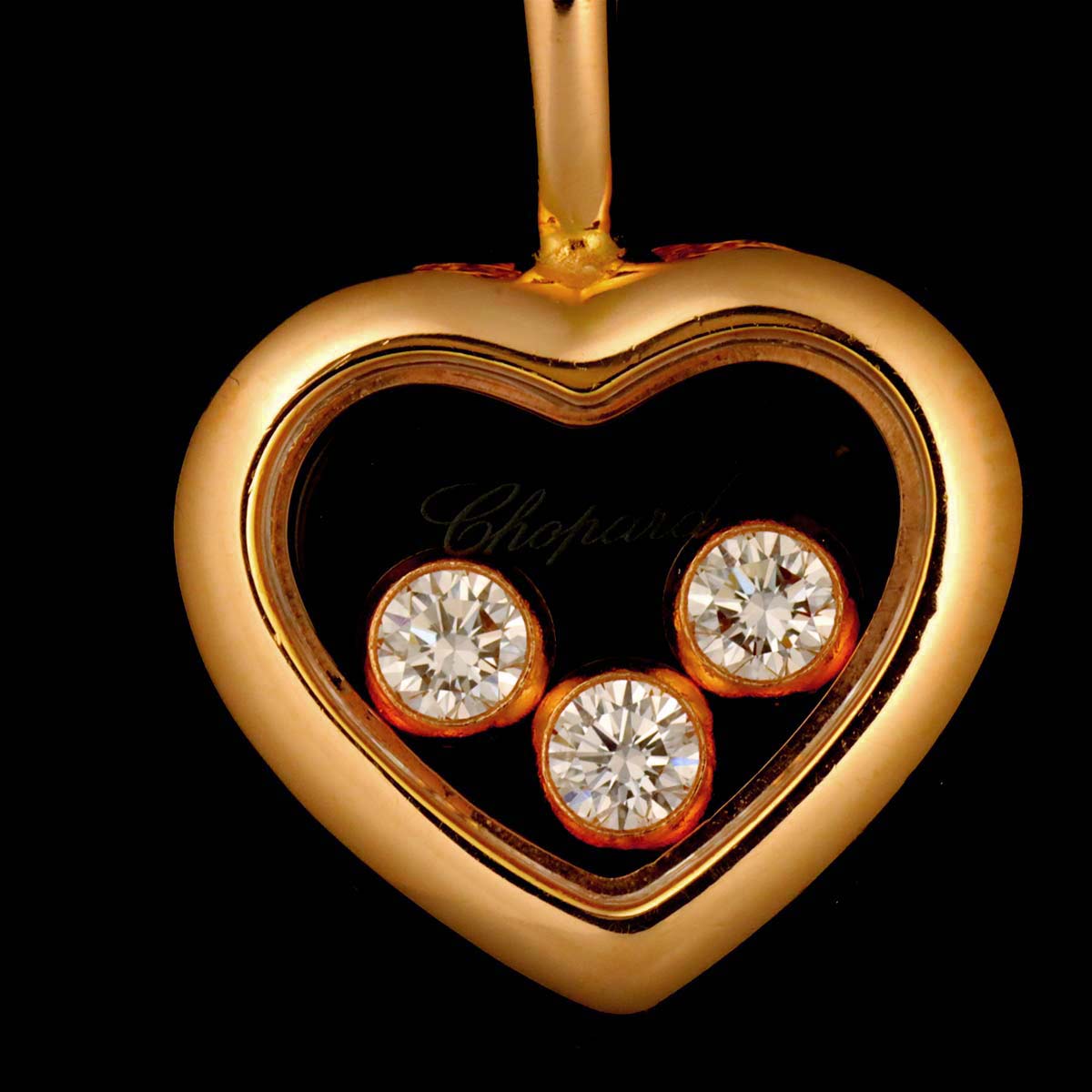 Happy Diamond Heart Necklace 18K PG 750