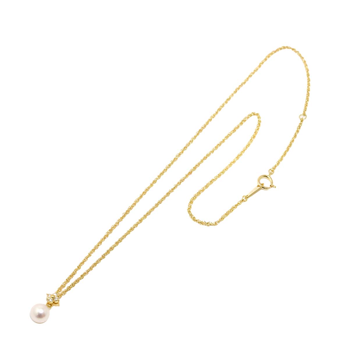 Akoya Pearl 6.2mm Diamond 0.05ct Necklace 18K YG 750