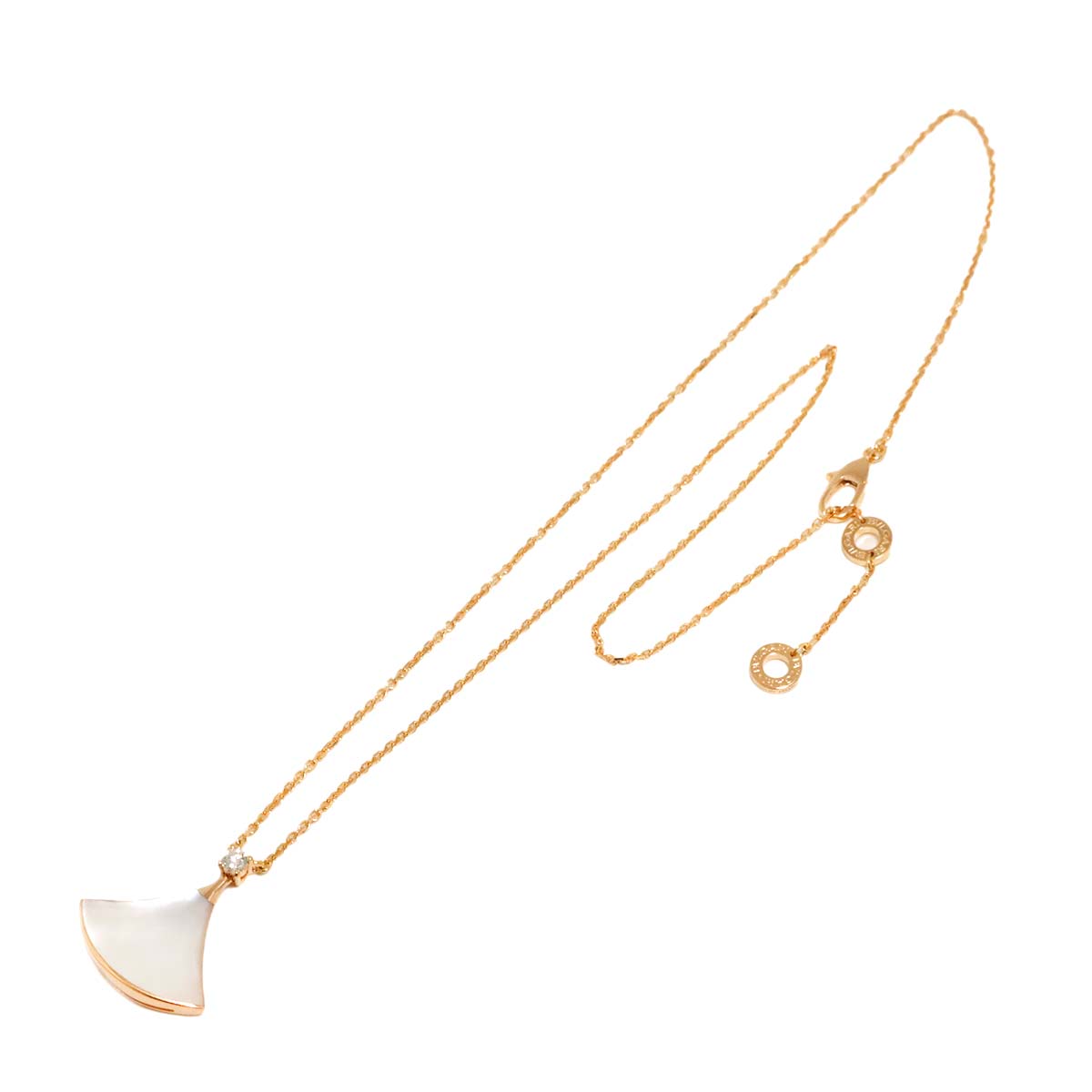 DIVAS DREAM Mother of Pearl MOP Diamond Necklace 18K PG 750