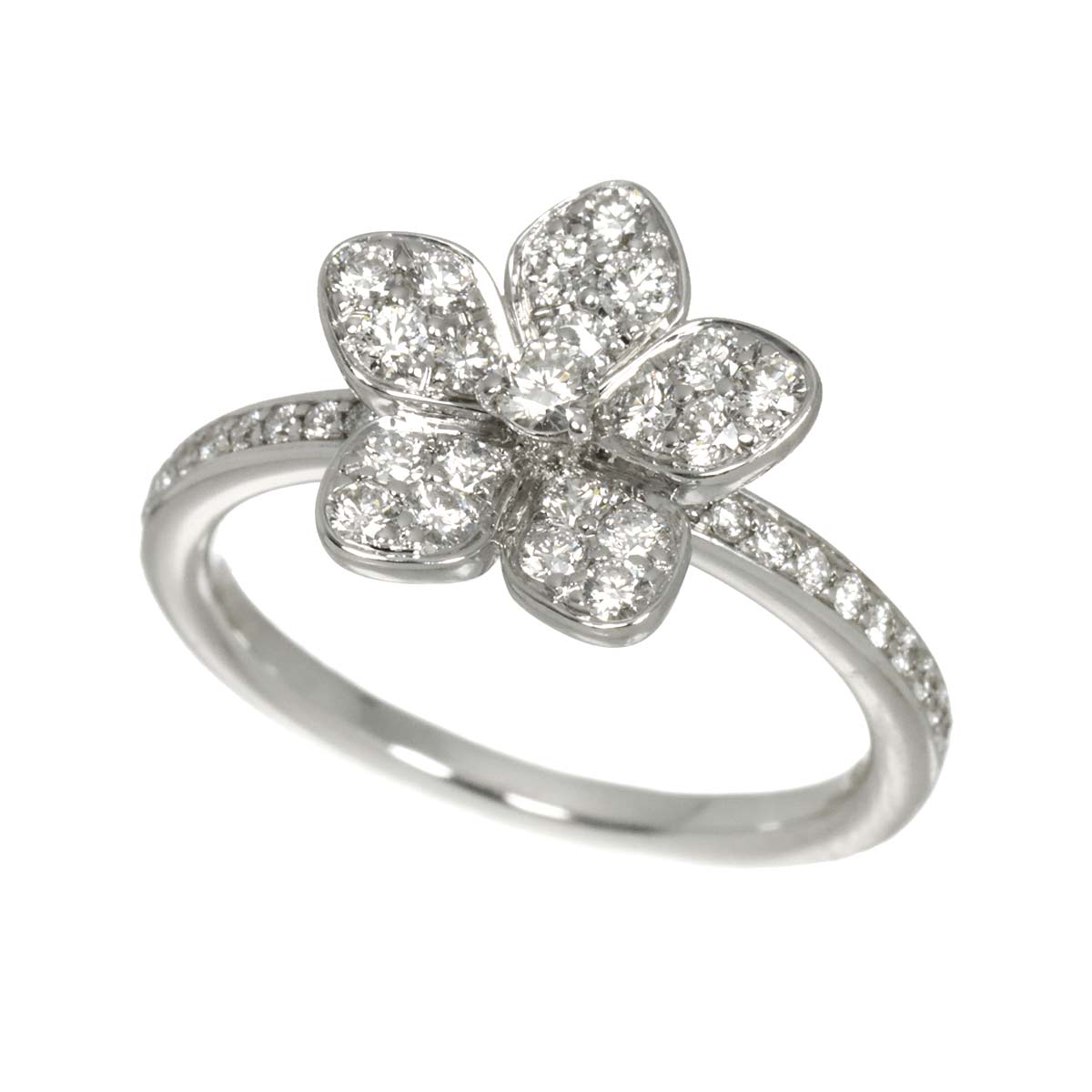 Wildflower Diamond Ring 18K WG 750 size6(US)