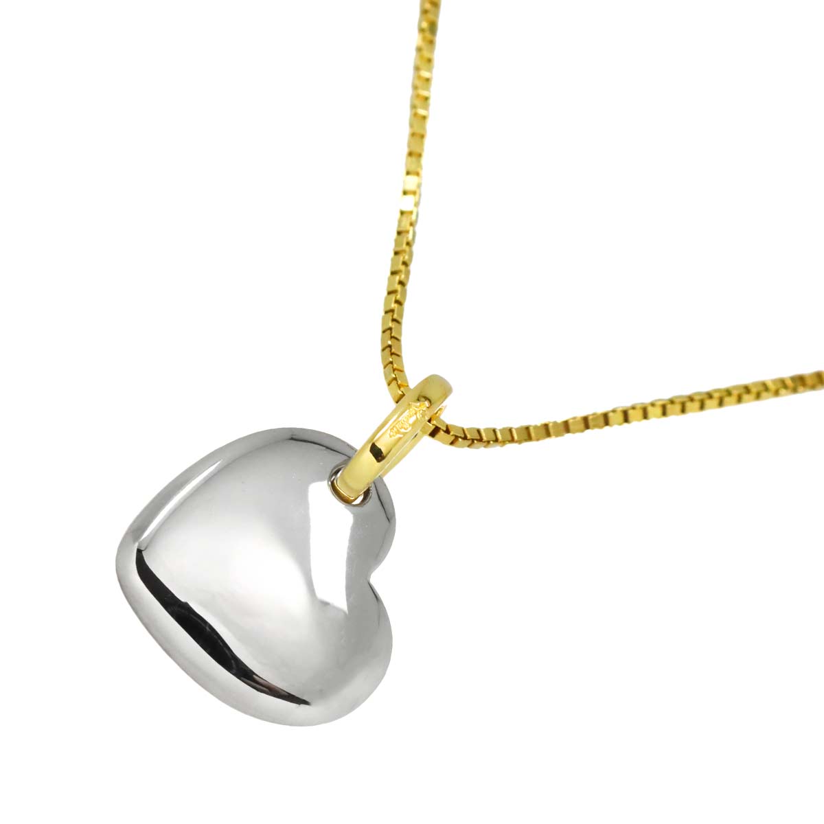 Heart Necklace 18K YG WG 750