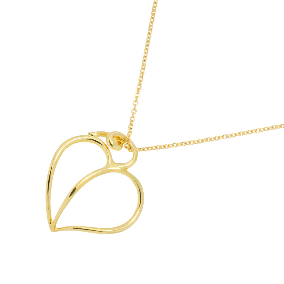 Apple Heart Leaf Necklace 18K Yellow Gold 750