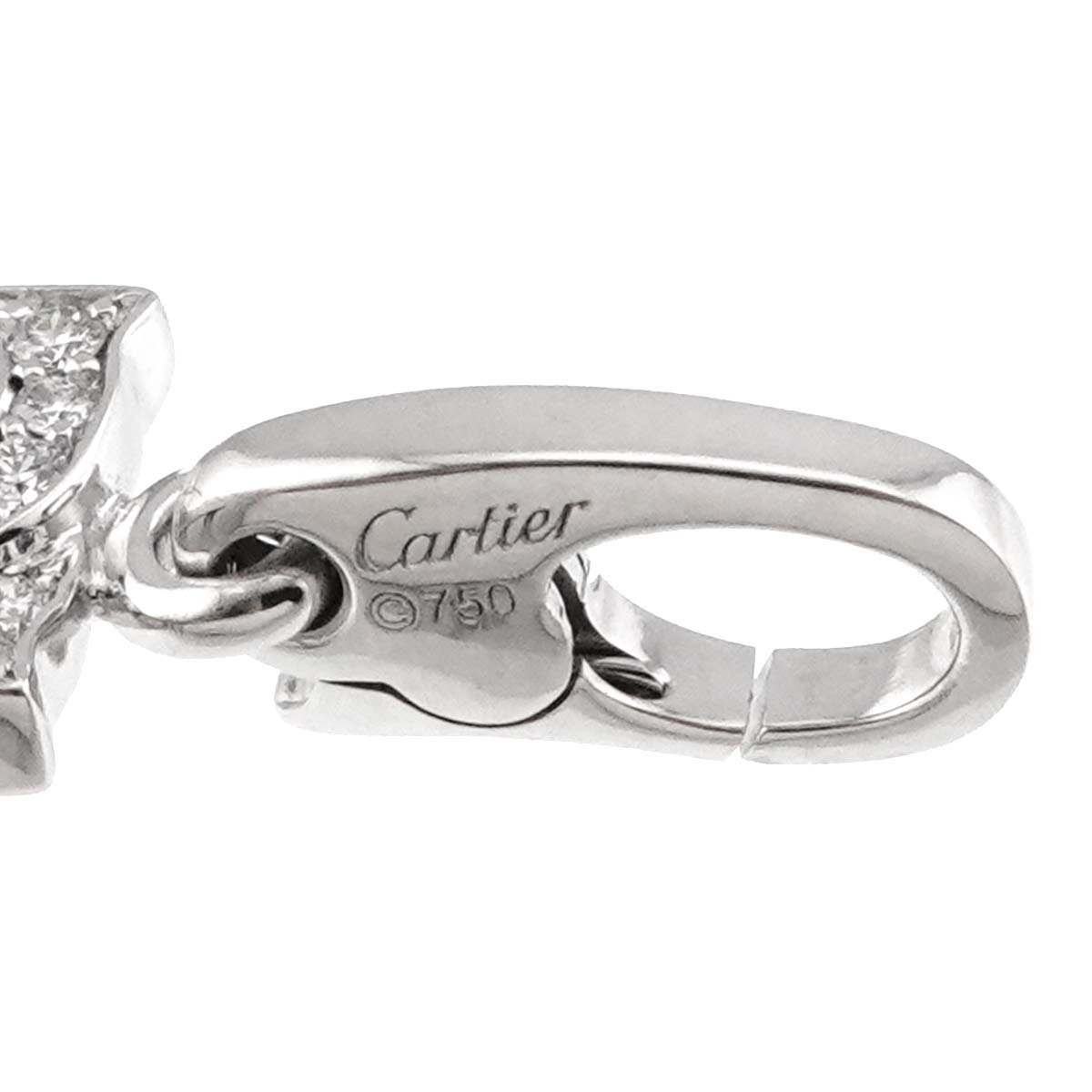 2C Diamond Charm Pendant 18K White Gold 750