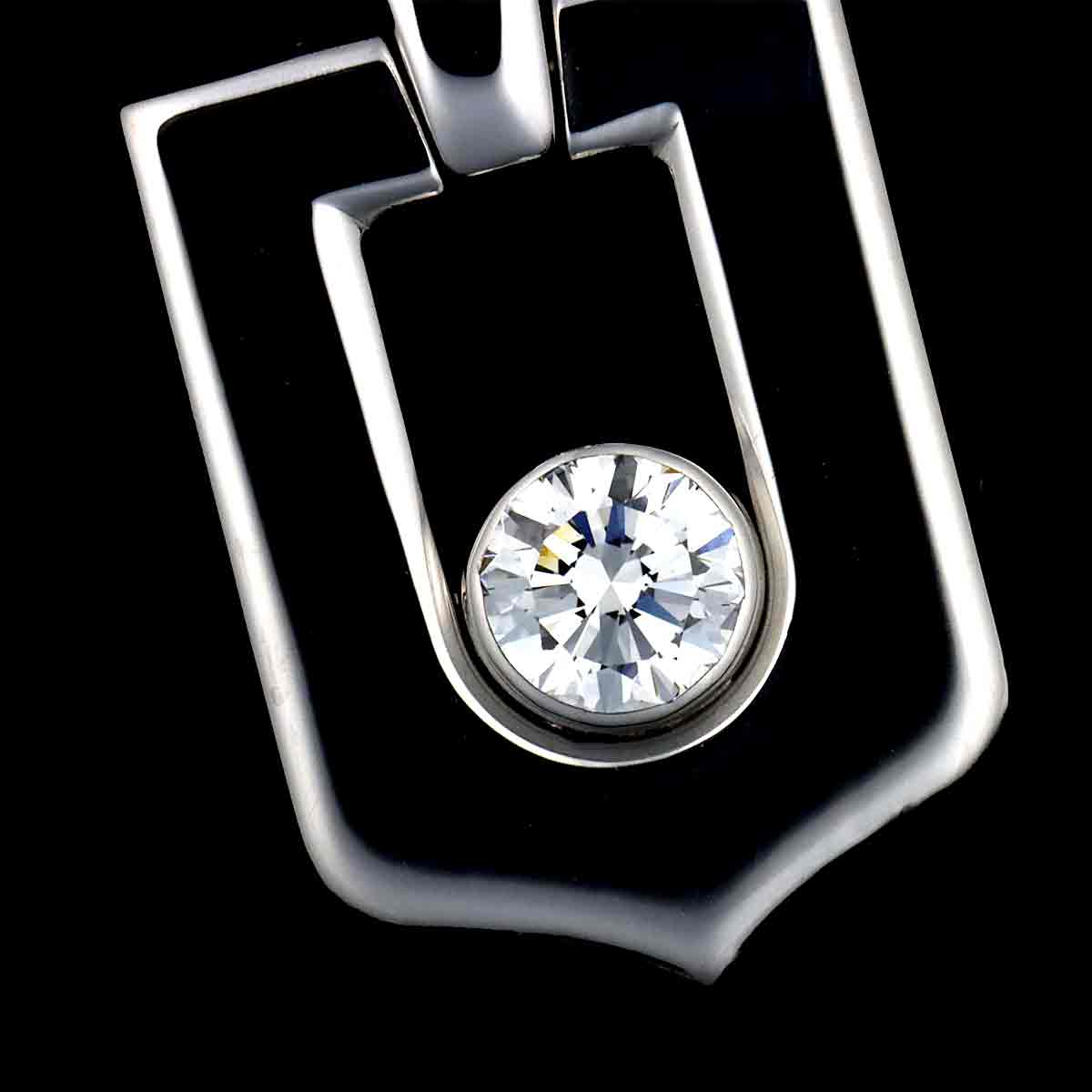 88 Fortune Diamond Charm Pendant 18K White Gold 750
