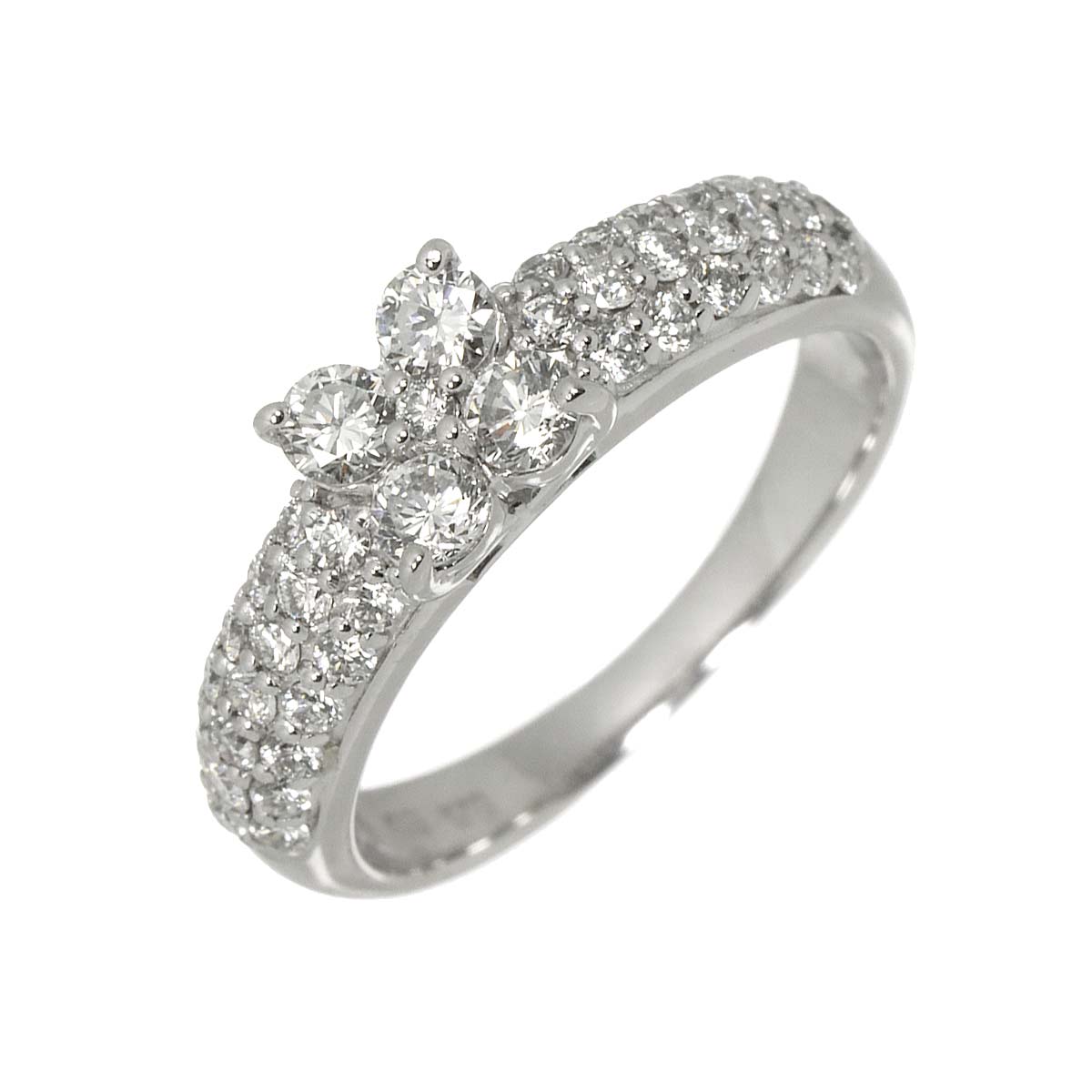 Diamond 0.70ct Ring 18K WG 750 Size4.5(US)