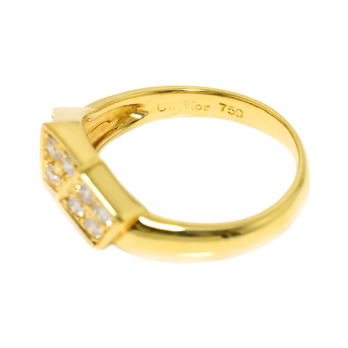 Diamond Ring 18K YG 750 size5.25-5.5(US)