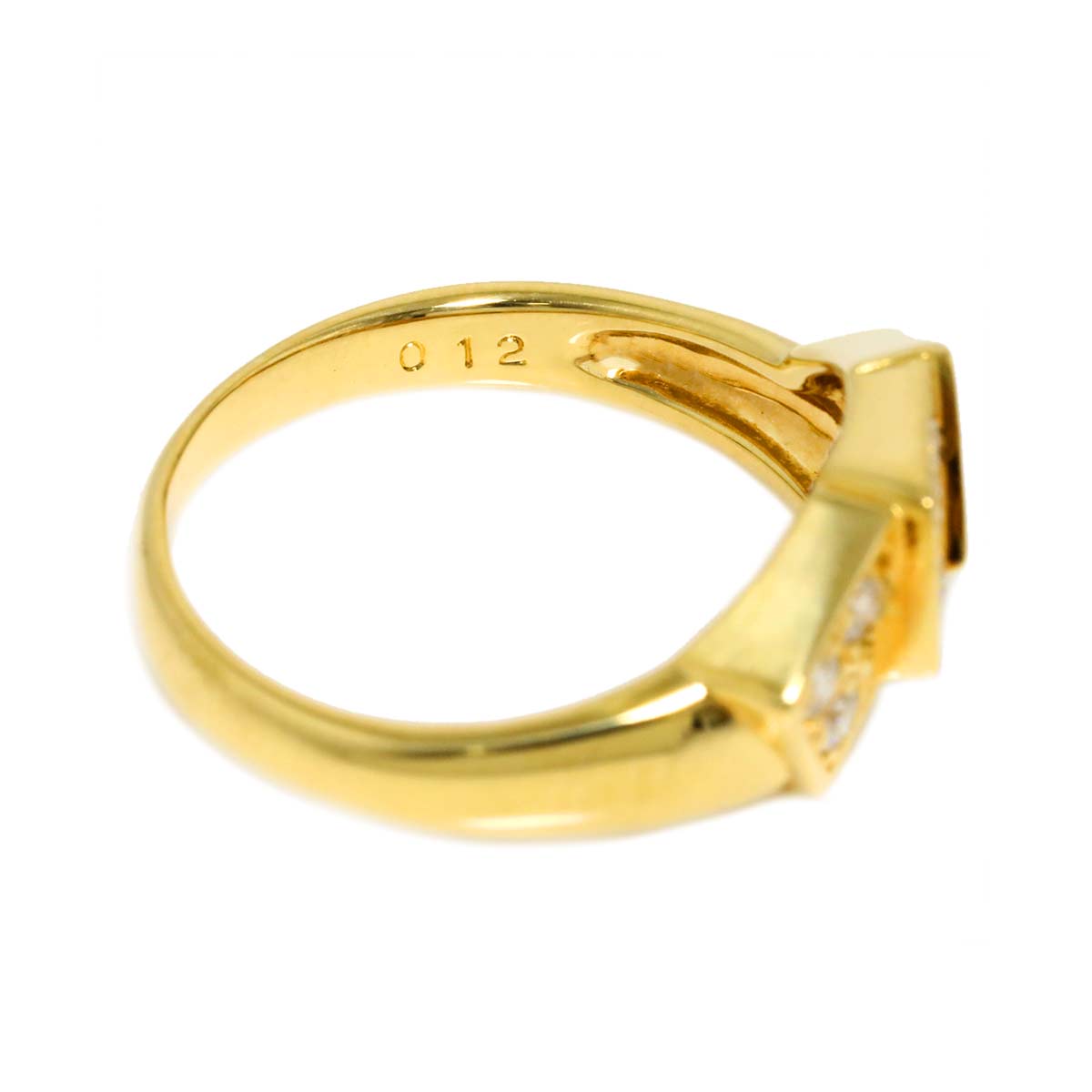 Diamond Ring 18K YG 750 size5.25-5.5(US)