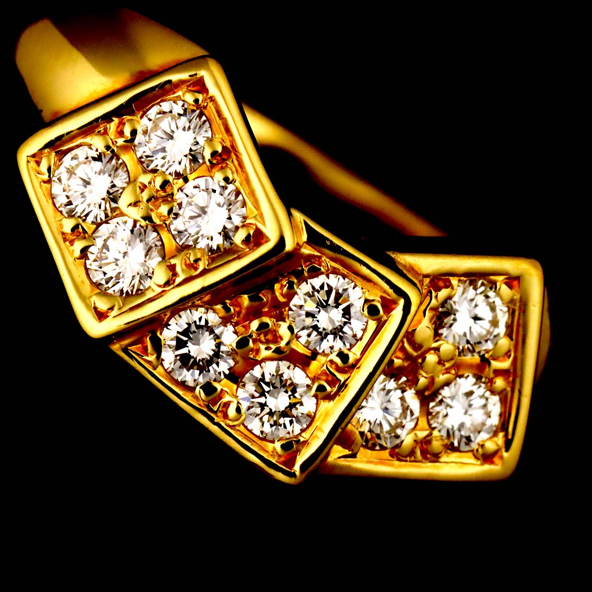 Diamond Ring 18K YG 750 size5.25-5.5(US)