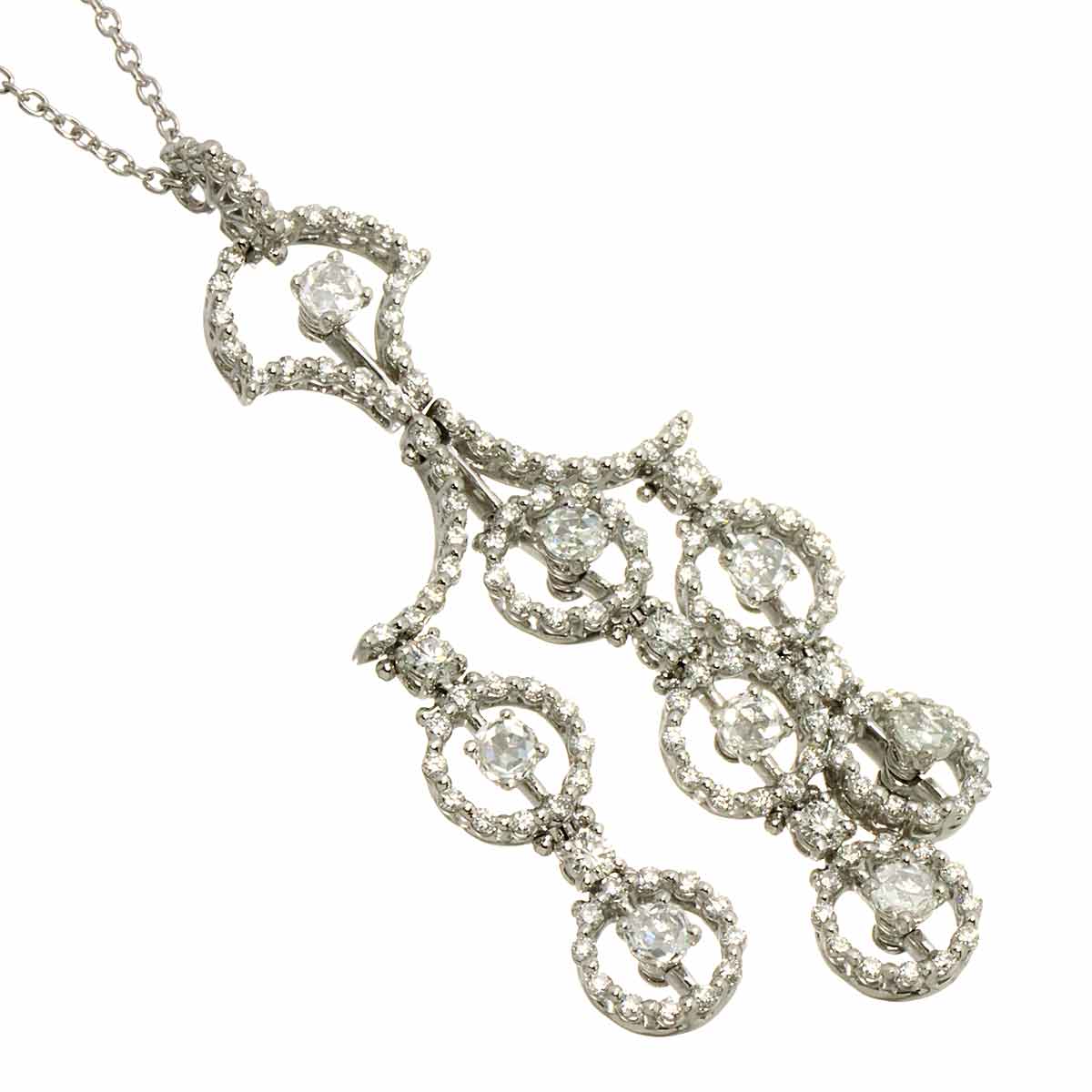 Diamond Necklace 18K WG PG 750