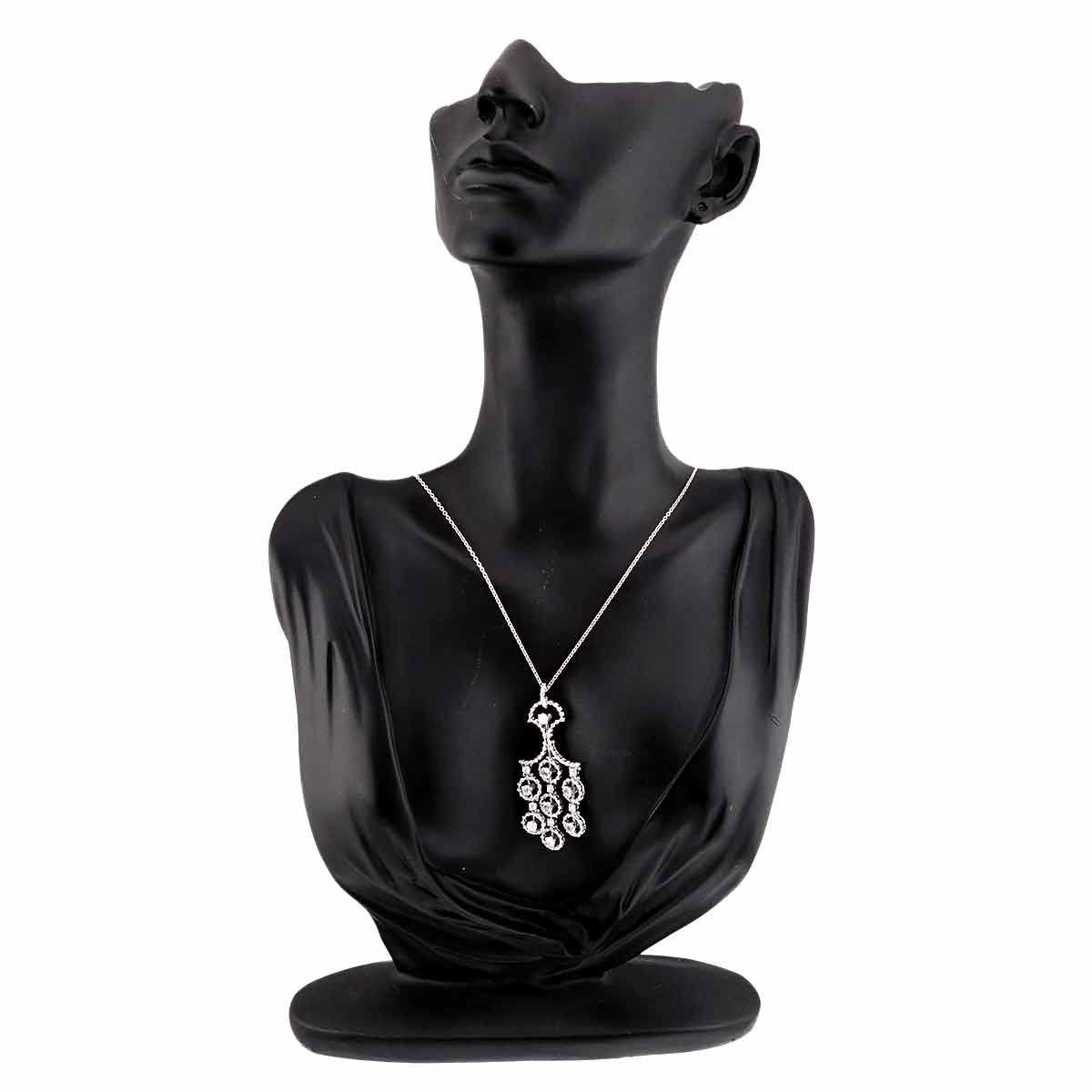 Diamond Necklace 18K WG PG 750