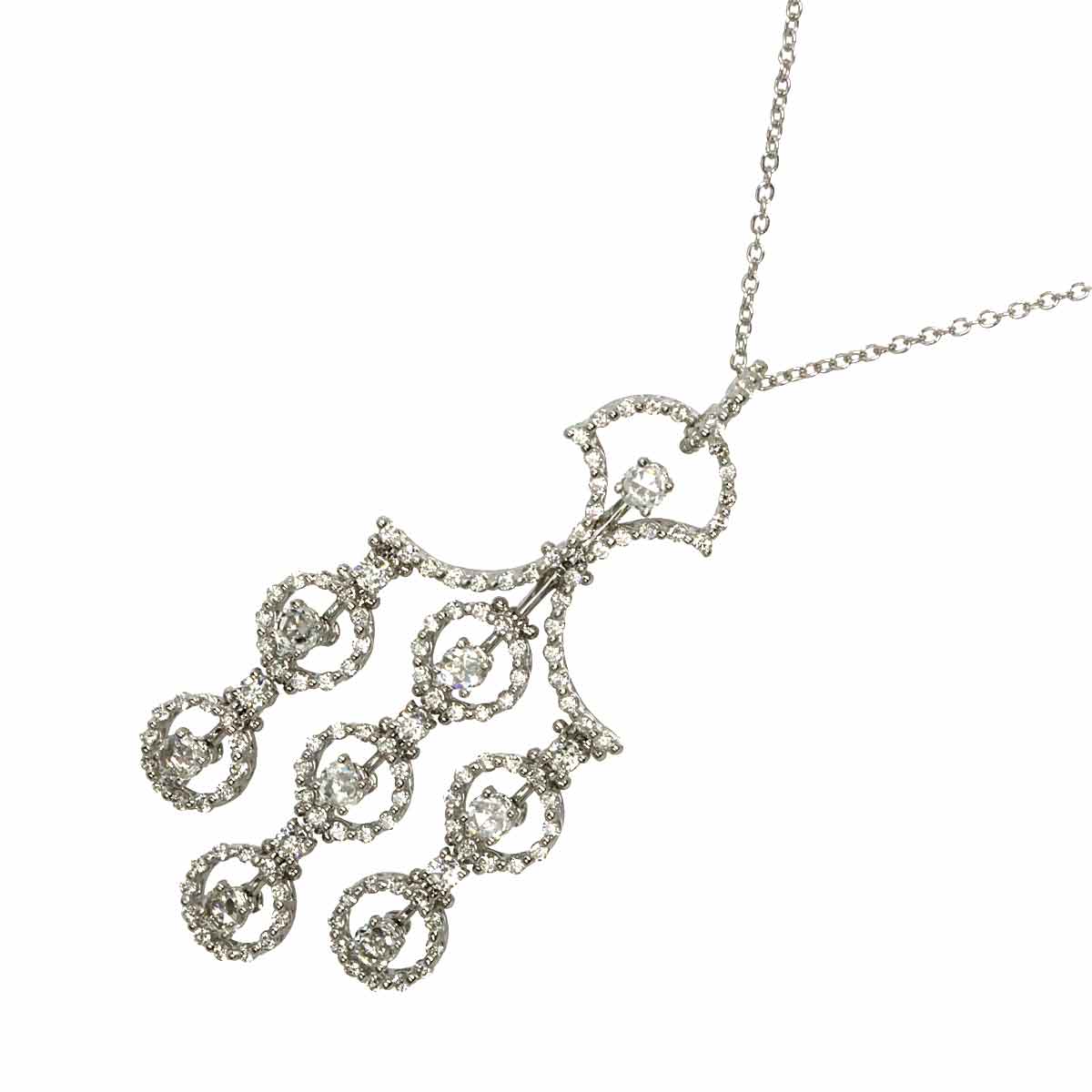 Diamond Necklace 18K WG PG 750