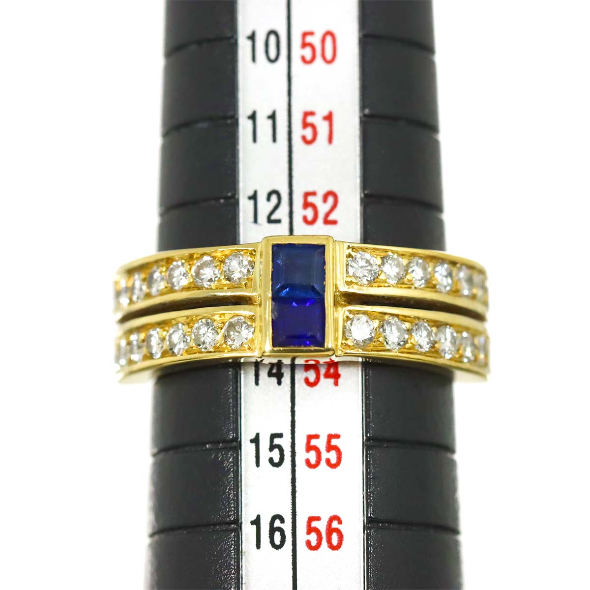 Sapphire Diamond Ring 18K YG 750 size6.25-6.5(US)