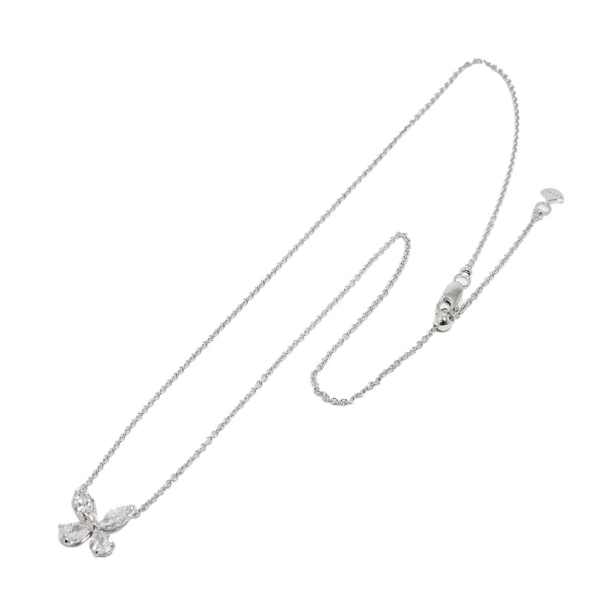 Classic Butterfly Diamond Necklace 18K WG 750