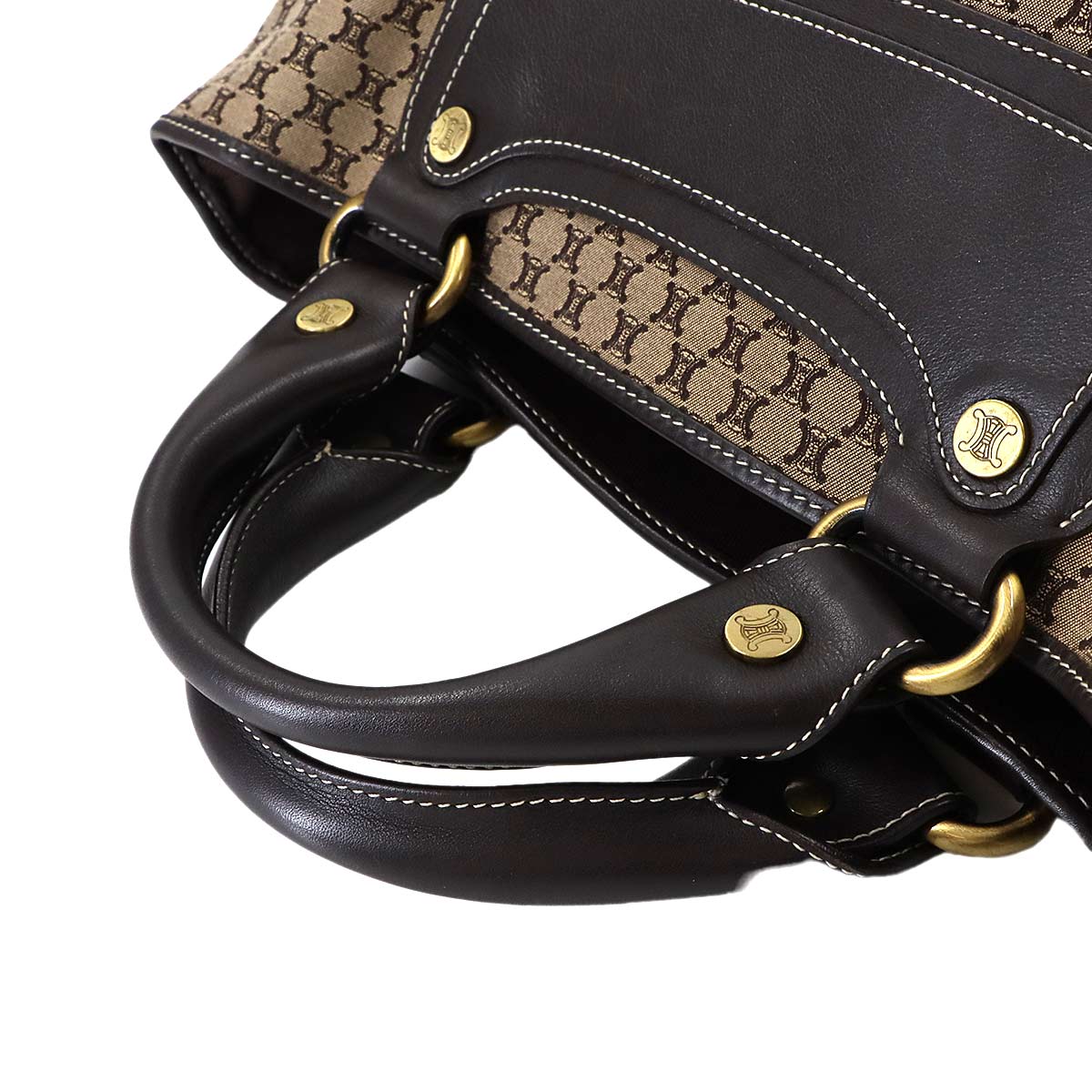 Macadam Boogie Hand Bag Canvas Leather Brown Vintage