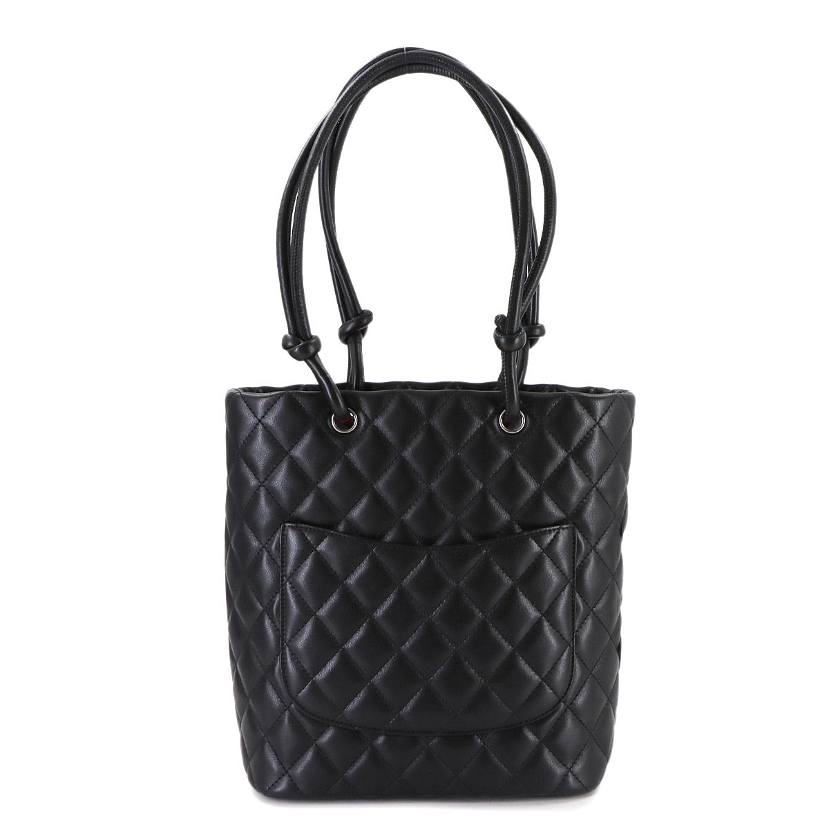 Cambon Line Medium Tote Bag Leather Enamel Black A25167 Purse