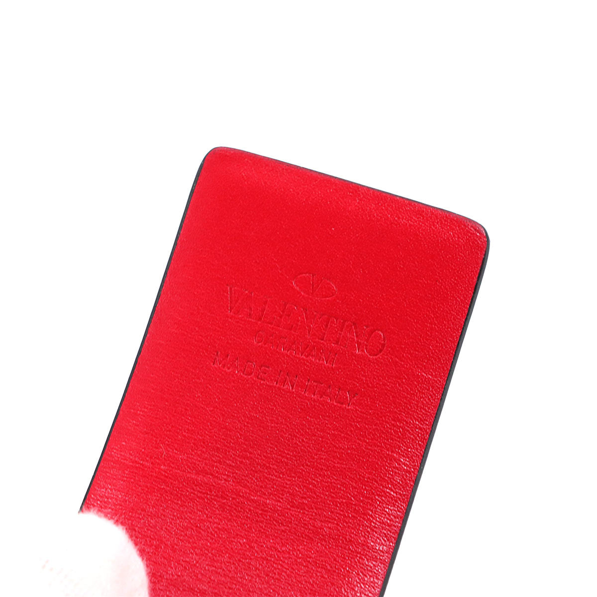 V Logos Reversible Belt Leather Black Red 75