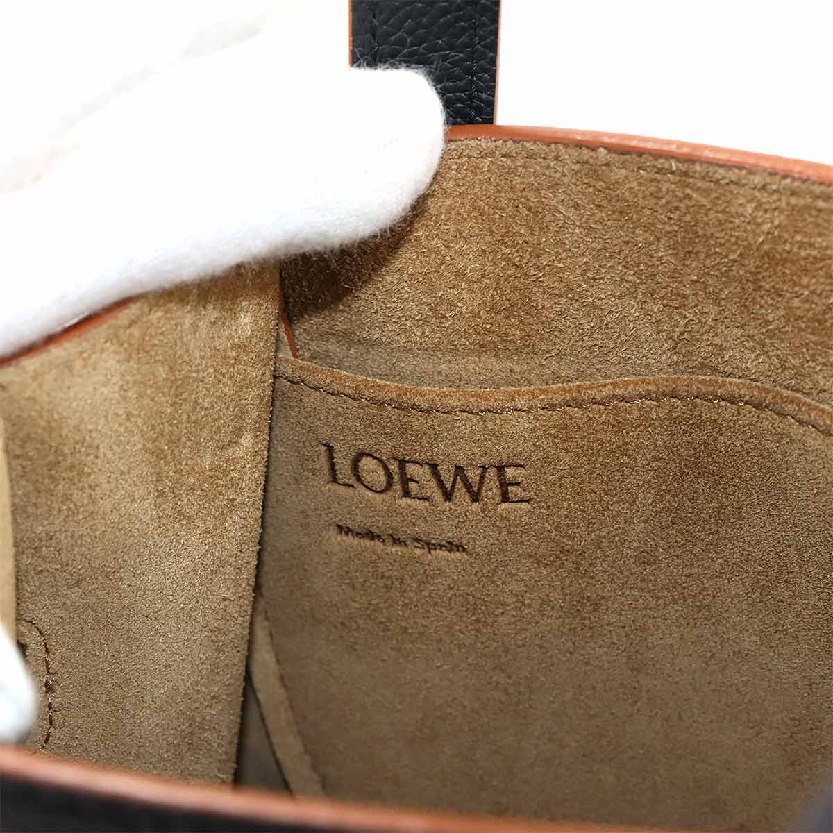 Gate Top Handle Mini Hand Shoulder Bag Leather Black Anagram