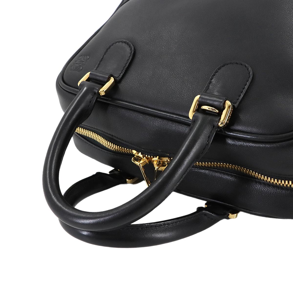 Amazona 75 Medium 2way Hand Shoulder Bag Leather Black Purse