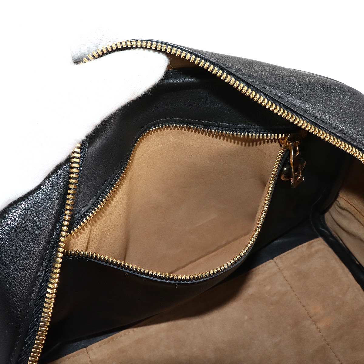 Amazona 75 Medium 2way Hand Shoulder Bag Leather Black Purse