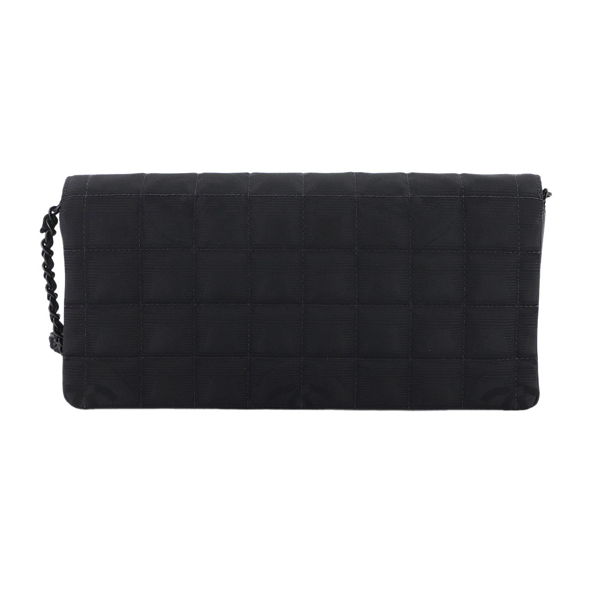 New Travel Line Chain Shoulder Bag Nylon Leather Black A15316