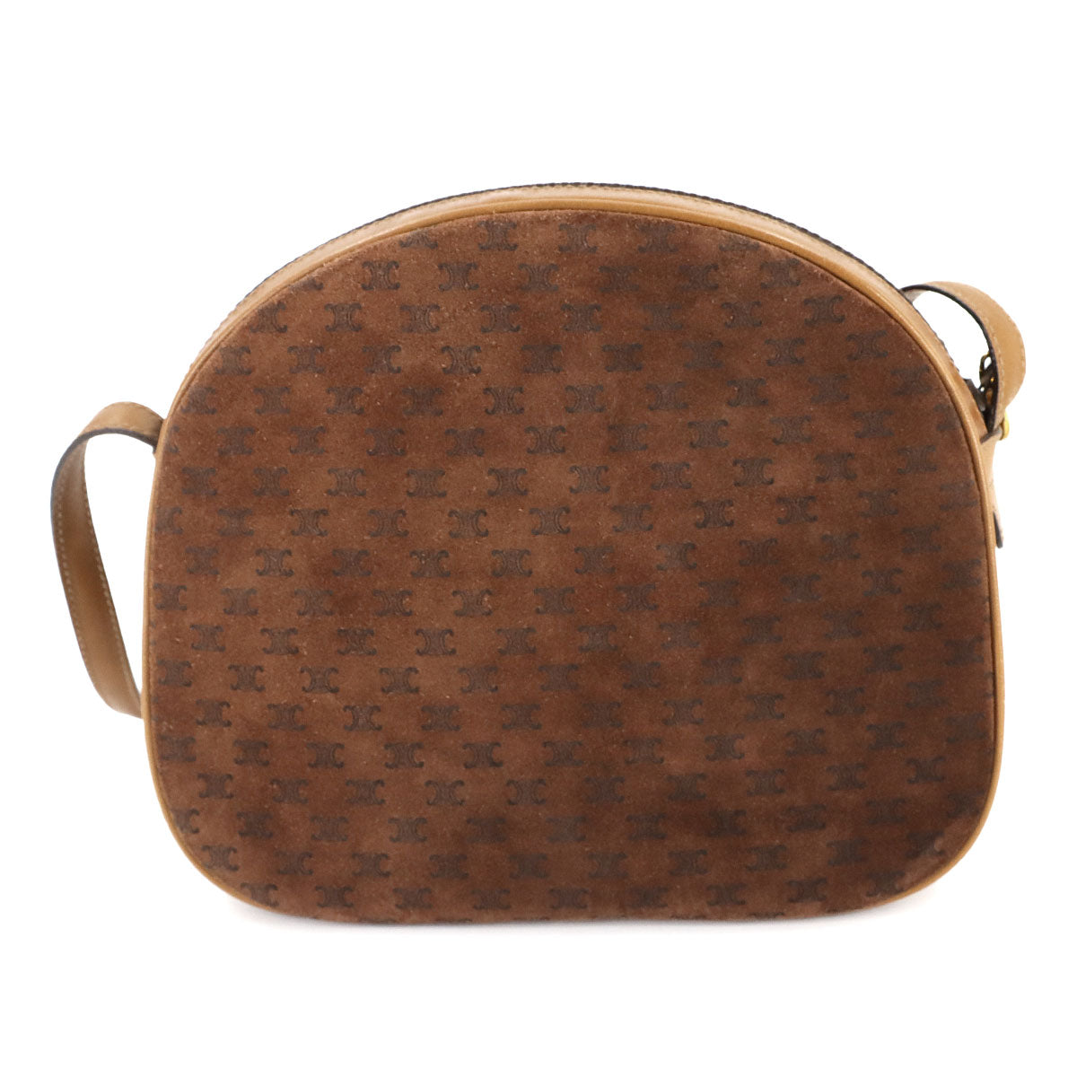 Macadam Shoulder Bag Suede Leather Brown Vintage Purse