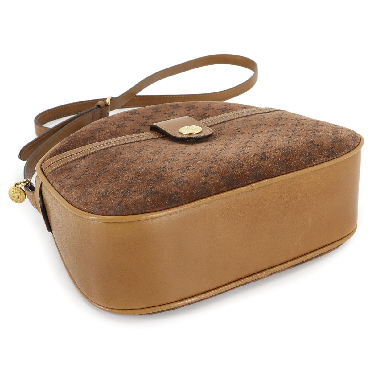 Macadam Shoulder Bag Suede Leather Brown Vintage Purse