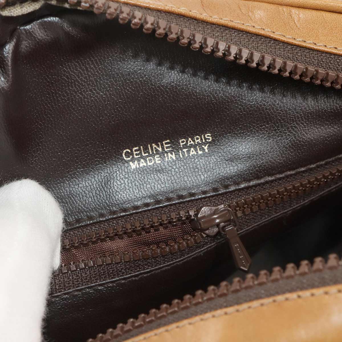 Macadam Shoulder Bag Suede Leather Brown Vintage Purse